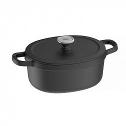 LEO Graphite Кастрюля чугунная овальная 27*22см, 4,8л
