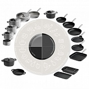 Leo Graphite Сковорода-вок с крышкой 28 см, 4,9л