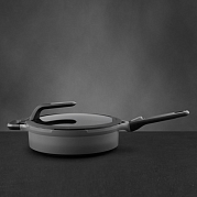 Сотейник с крышкой 28см 4,6 л съемная ручка Gem grey